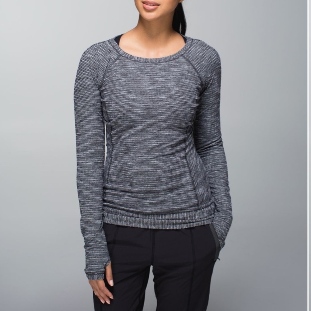 Lululemon Race Your Pace Long Sleeve Pullover Coco Pique Black